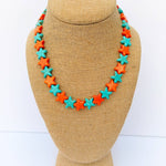 Orange & Turquoise Star Necklace - Sugar Babies Children's Boutique/Meg's Shoppe