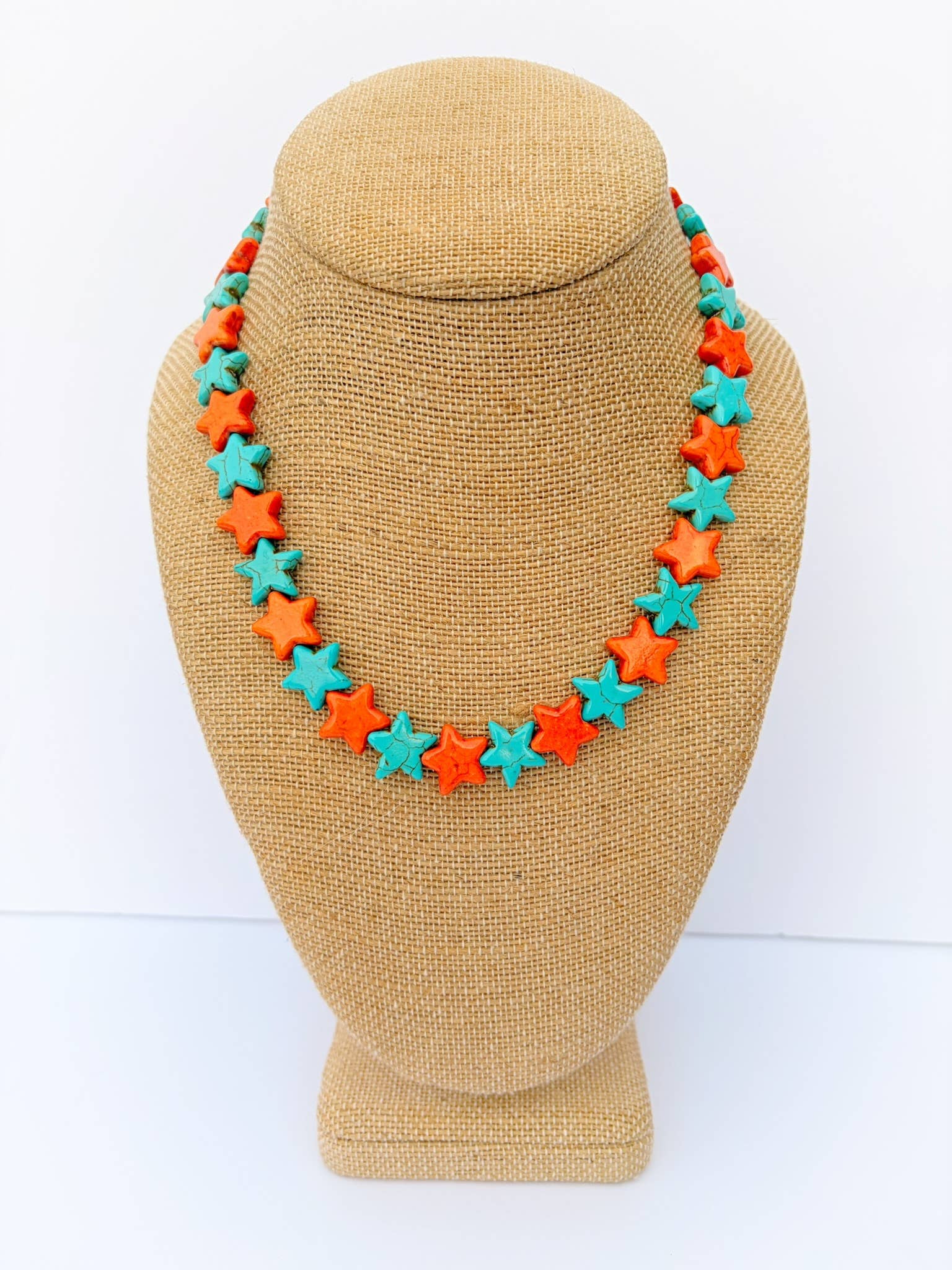 Orange & Turquoise Star Necklace - Sugar Babies Children's Boutique/Meg's Shoppe