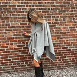 Oversized Keyhole Wrap - Shawl Gray Outerwear Top It Off