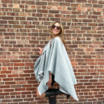 Oversized Keyhole Wrap - Shawl Gray Outerwear Top It Off