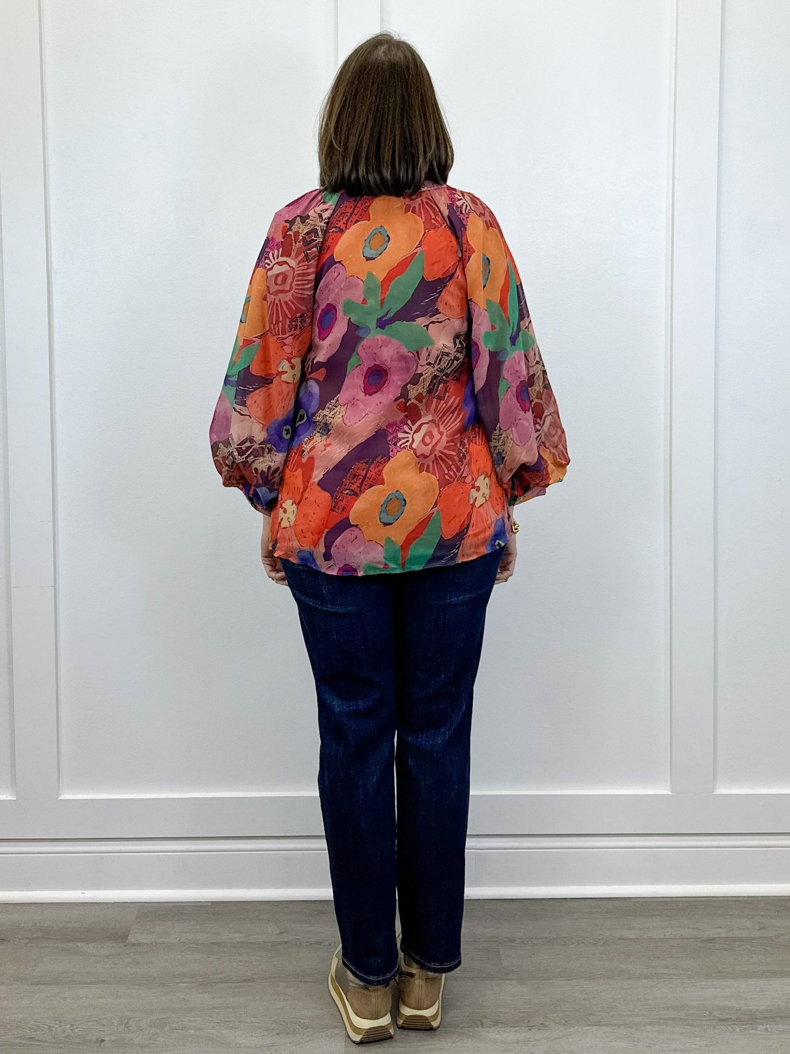 Painter's Petal Button Down Top - Brick Tops Jodifl