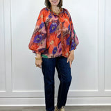 Painter's Petal Button Down Top - Brick Tops Jodifl