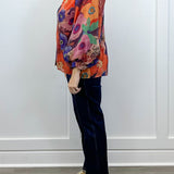 Painter's Petal Button Down Top - Brick Tops Jodifl