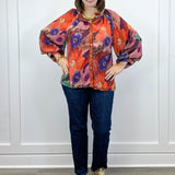 Painter's Petal Button Down Top - Brick Tops Jodifl