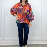 Painter's Petal Button Down Top - Brick Tops Jodifl