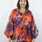 Painter's Petal Button Down Top - Brick Tops Jodifl