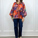 Painter's Petal Button Down Top - Brick Tops Jodifl