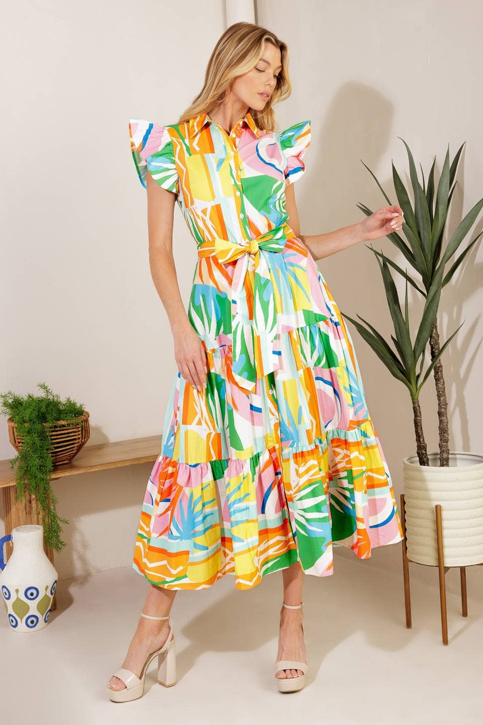 Palm Paradise Midi Dress Long Dresses FLYING TOMATO
