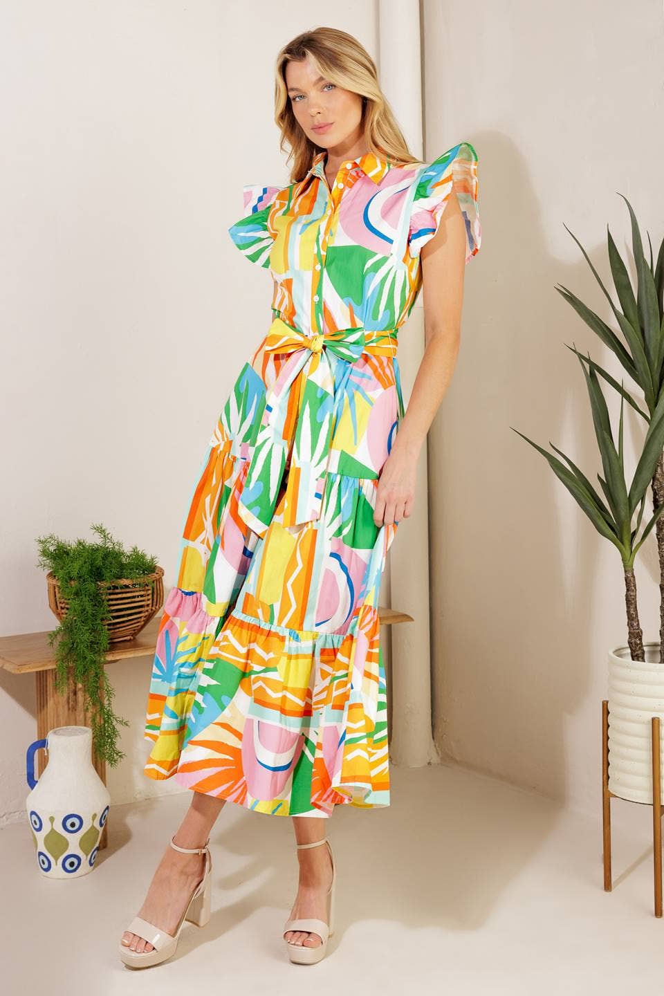 Palm Paradise Midi Dress Long Dresses FLYING TOMATO