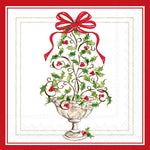 Paper Cocktail Napkins - Holly Topiary Tree Christmas Kitchen + Entertaining Boston International