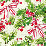 Paper Guest Towels - Pink Holly Bows Christmas - Sugar Babies Children's Boutique/Meg's Shoppe