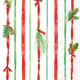 Paper Guest Towels - Ribbon Stripe Christmas Kitchen + Entertaining Boston International