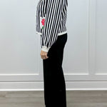 Parisian Rose Striped Cardigan Sweaters Jodifl