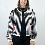 Parisian Rose Striped Cardigan Sweaters Jodifl