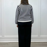 Parisian Rose Striped Cardigan Sweaters Jodifl