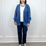 Parker Waffle Knit Cardigan - Dusty Blue Sweaters Zenana