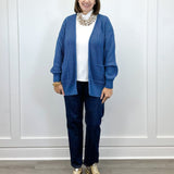 Parker Waffle Knit Cardigan - Dusty Blue Sweaters Zenana