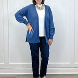 Parker Waffle Knit Cardigan - Dusty Blue Sweaters Zenana