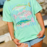 Pastel Trio Fish Graphic Tee Tops Dash Forward Wholesale