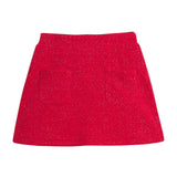 Patch Pocket Skort - Crimson Girls Skirts + Bloomers Bisby