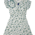 Patricia Pointelle Dress - Blue & Green Floral Girls Play Dresses Area Code 407