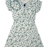 Patricia Pointelle Dress - Blue & Green Floral Girls Play Dresses Area Code 407