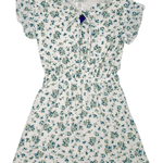 Patricia Pointelle Dress - Blue & Green Floral Girls Play Dresses Area Code 407
