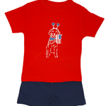 Patriotic Dog S/S Shirt - Red Boys Tees Mustard & Ketchup