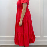 Patton T-Shirt Midi Dress - Red Long Dresses Mudpie