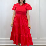 Patton T-Shirt Midi Dress - Red Long Dresses Mudpie