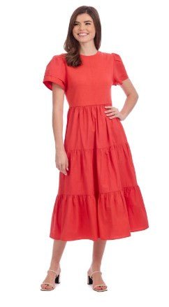 Patton T-Shirt Midi Dress - Red Long Dresses Mudpie