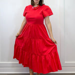 Patton T-Shirt Midi Dress - Red Long Dresses Mudpie