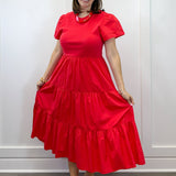 Patton T-Shirt Midi Dress - Red Long Dresses Mudpie