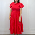 Patton T-Shirt Midi Dress - Red Long Dresses Mudpie