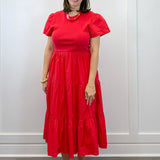 Patton T-Shirt Midi Dress - Red Long Dresses Mudpie