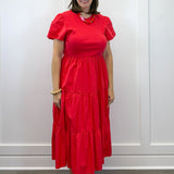 Patton T-Shirt Midi Dress - Red Long Dresses Mudpie