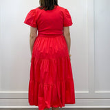 Patton T-Shirt Midi Dress - Red Long Dresses Mudpie