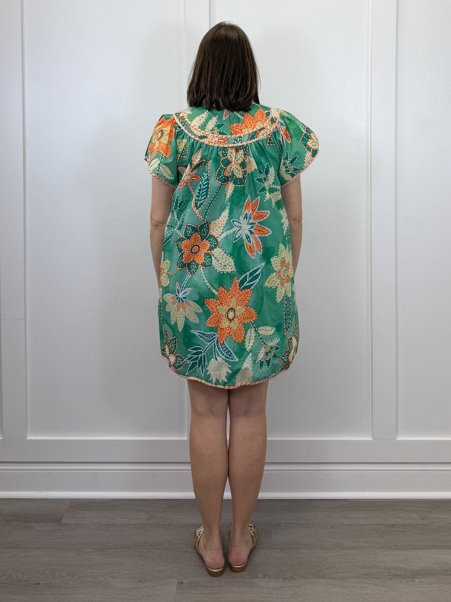 Peach Grove Swing Dress - Green Short Dresses Umgee