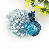 Peacock Acetate Hair Claw Clip - Blue Hair Accessories TheDivaSoap