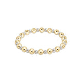 Pearl Grateful Pattern 4mm Bead Bracelet - 6mm Gold Bracelets enewton