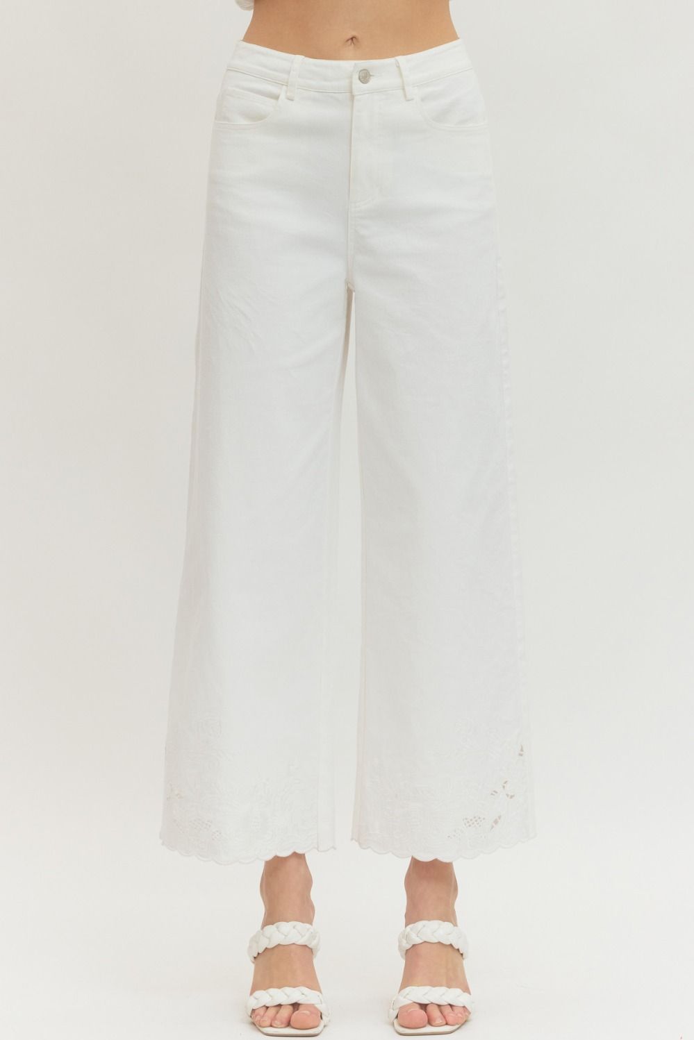 Pearl Scallop Wide Leg Pants Pants Entro