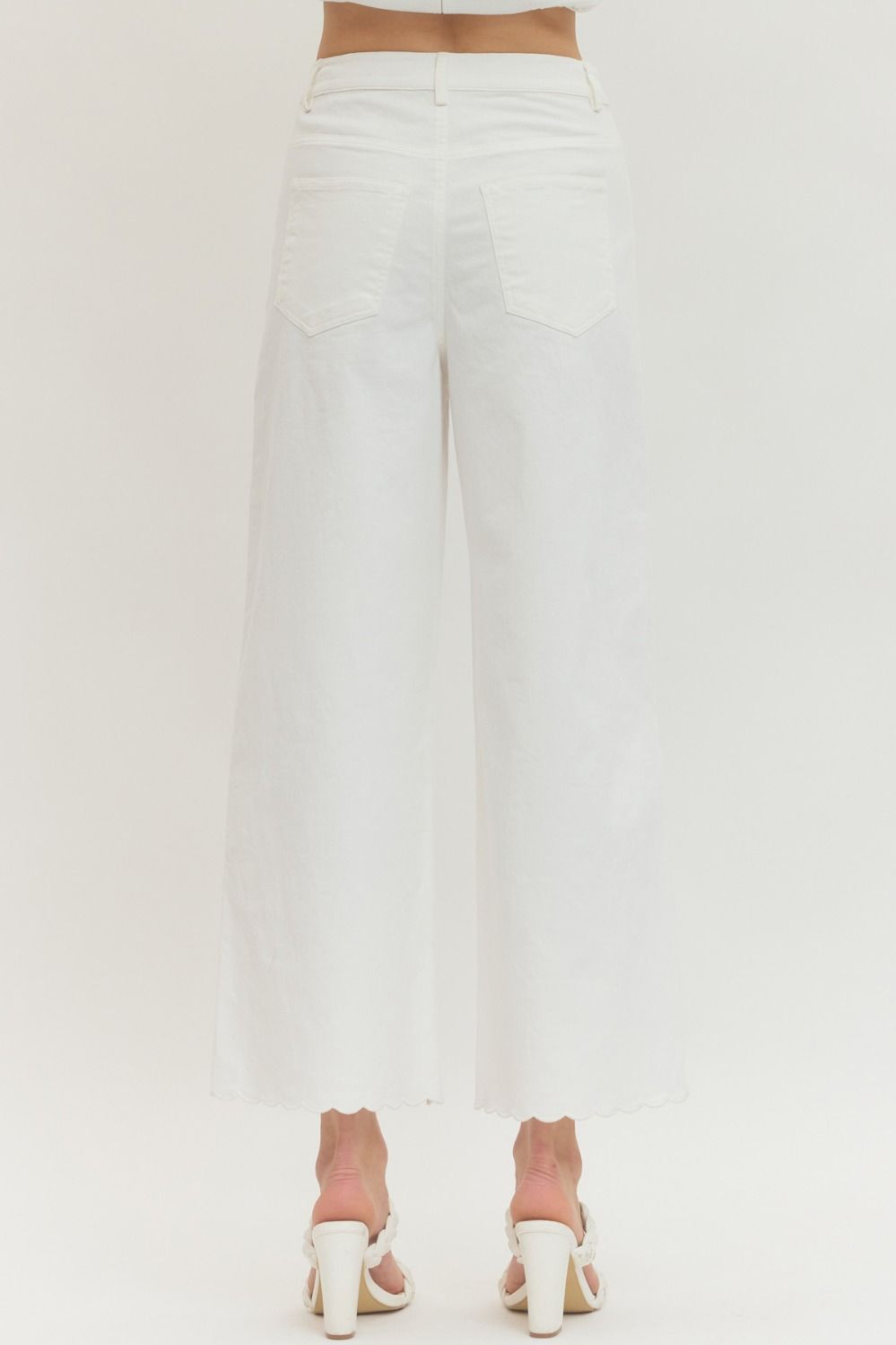 Pearl Scallop Wide Leg Pants Pants Entro
