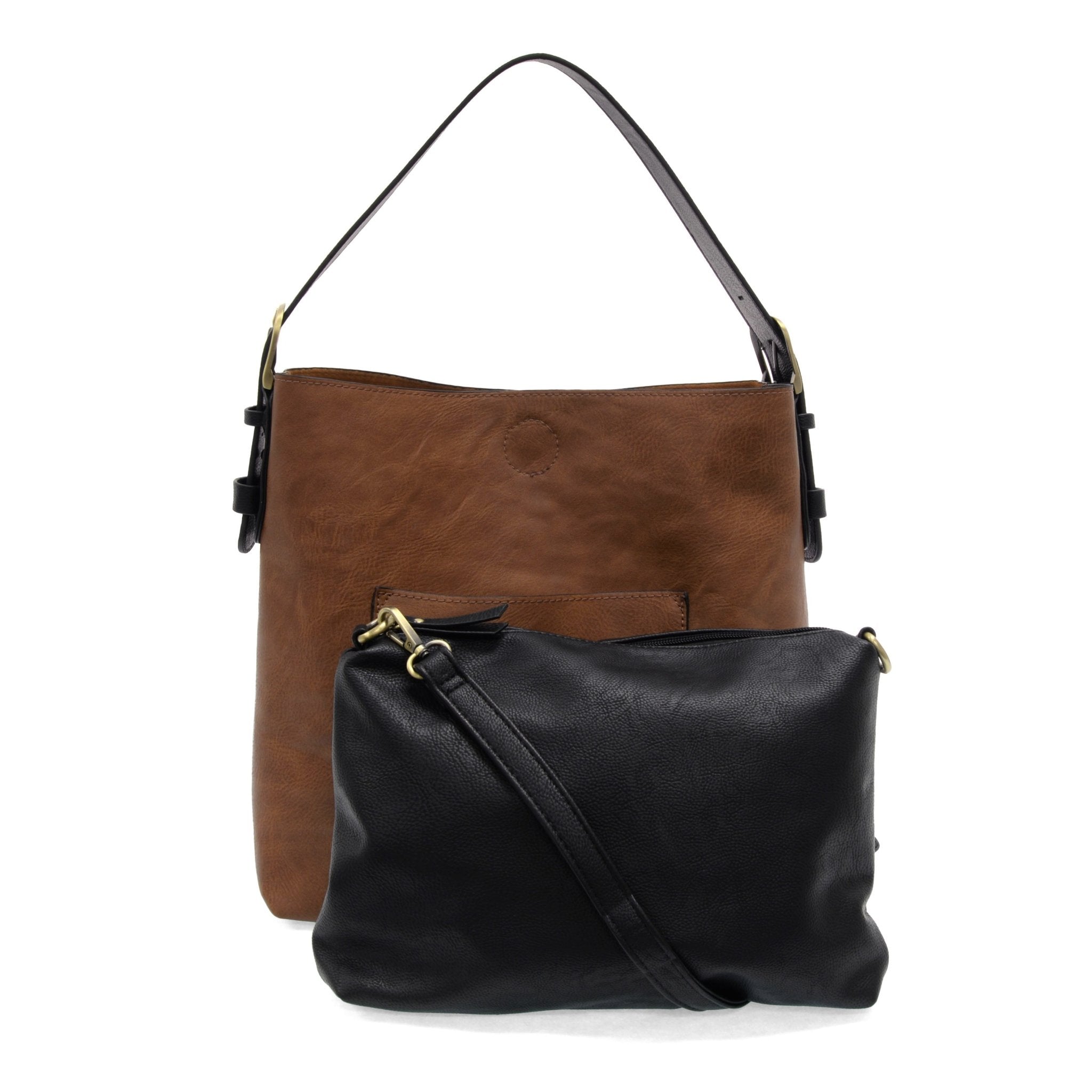 Pecan Hobo Black Handle Handbag Purses + Totes Joy Susan