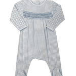 Peek-a-Boo Wishes Smocked Footie - Lt. Blue Baby Sleepwear Magnolia Baby