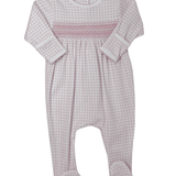 Peek-a-Boo Wishes Smocked Footie - Pink Baby Sleepwear Magnolia Baby
