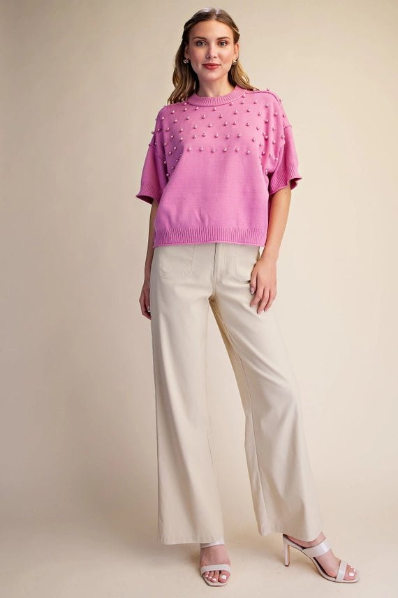 Penelope Pearl Top Sweaters Glam