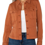 Peplum Hem Trucker Jacket - Ginger Spice Outerwear Liverpool
