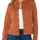 Peplum Hem Trucker Jacket - Ginger Spice Outerwear Liverpool