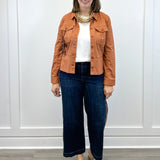 Peplum Hem Trucker Jacket - Ginger Spice Outerwear Liverpool