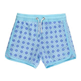 Performance Dolphin Hem Swim Trunks - Periwinkle Coastal Cane Kids Swim Rufflebutts
